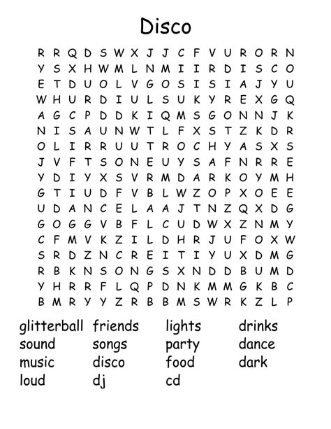 Disco Word Search WordMint