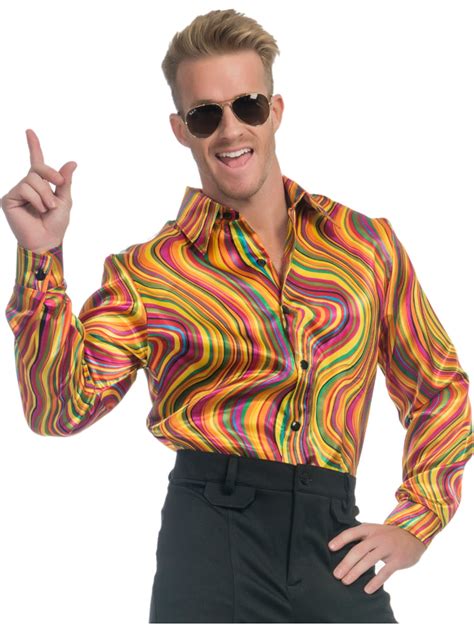 Disco clothes for men. 70s House Print Disco Shirt Mens XL, Blue Geometric Print Polyester Shirt, Vintage Retro Disco Shirt, House Architecture Mens Shirt. (467) $97.50. $150.00 (35% off) FREE shipping. SALE!! Men's PLAID Vintage 70s Disco Era SLACKS Super Wide Flare Red and Black 33"x 31.5". (537) $75.00. 