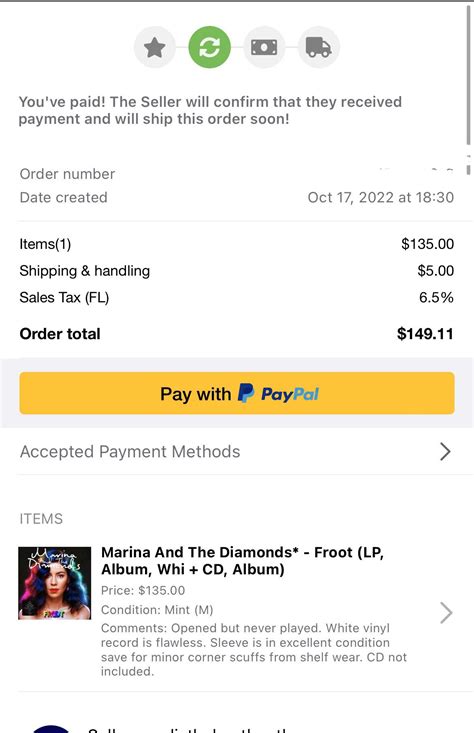 Discogs Payment Methods
