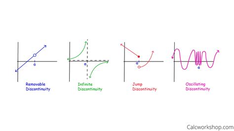 Discontinuity calculator. Types of Discontinuities. As we have seen in Example 2.26 and Example 2.27, discontinuities take on several different appearances.We classify the types of discontinuities we have seen thus far as removable discontinuities, infinite discontinuities, or jump discontinuities. 