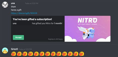 Discord nitro gift prank. Discord Nitro enhances your Discord voice, video, and text chat with a range of awesome perks. Nitro offers animated avatars and a custom tag, 2 Server Boosts and a 30% off extra Boosts, the ability to collect and make your own emojis, profile badges to rep your support, bigger uploads (we're talking 100MB here!), and to top it all off, you'll get hi-res video, screenshare, and Go Live ... 