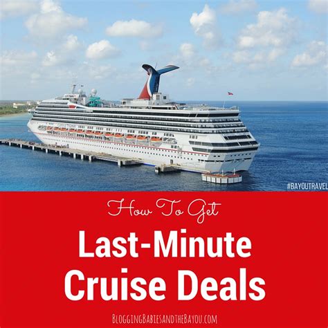 Discount cruises last minute. Our amazing last minute cruise deals mean there are no more excuses holding you back. L ast minute cruises from Southampton are also available! Late cruise deals are truly irresistible and may not be available for long, so we advise you to book as soon as possible to secure a cruise at the best price. From the last cabins available on our ... 