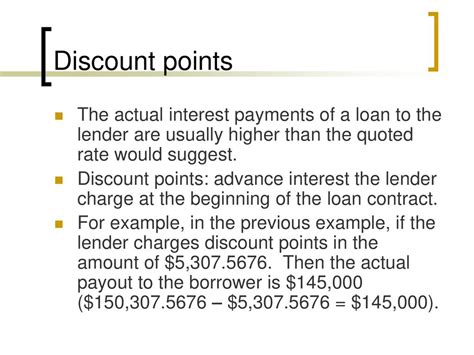 Discount points mortgage example.  For example, if your lender For example, one d...