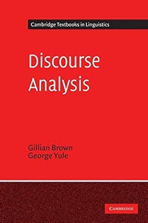 Discourse analysis cambridge textbooks in linguistics. - Christelijke vakaktie in theorie en praktijk.