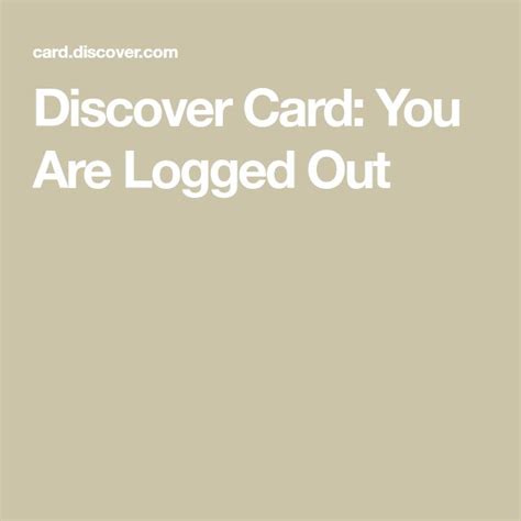 Discover card you are logged out. Things To Know About Discover card you are logged out. 