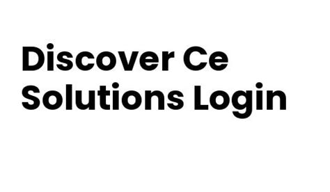 Discover ce solutions. Things To Know About Discover ce solutions. 