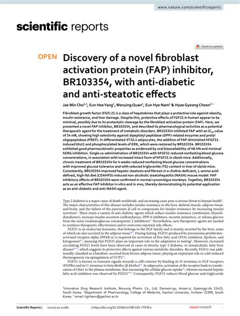 Discovery of a novel fibroblast activation protein (FAP) inhibitor ...