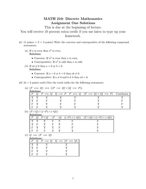 Discrete Solutions Math Homework