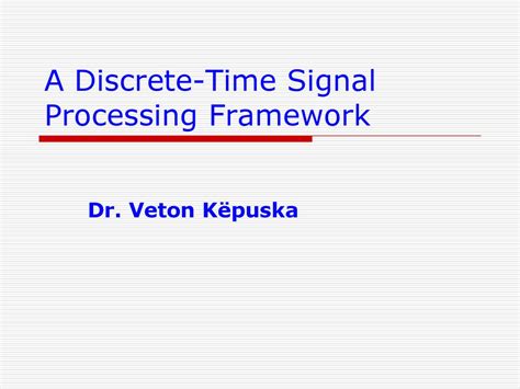 Discrete Time Signal Processing An Introduction