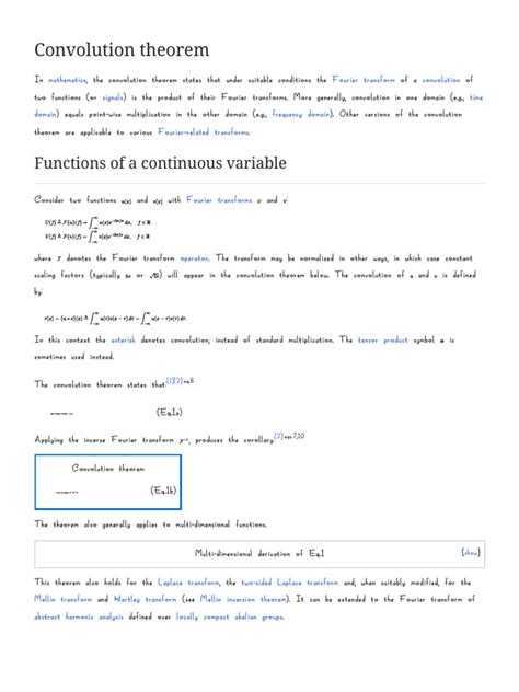 Discrete convolution theorem.  The theorem says that the Fourier transform...