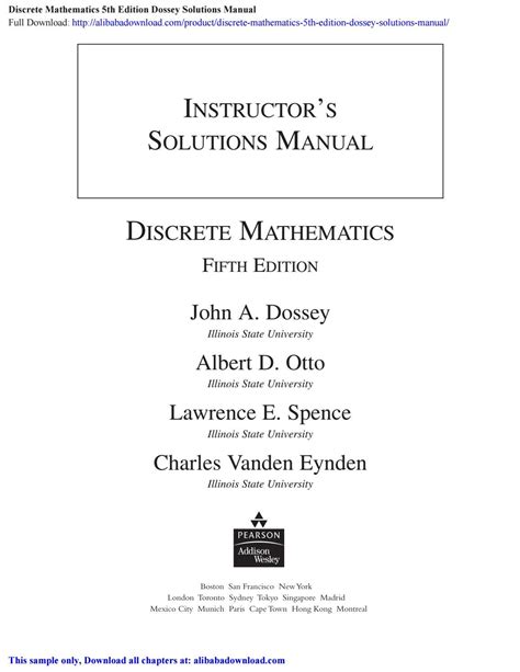 Discrete mathematics dossey 5th edition solution manual. - Tractor internacional 674 manual de piezas.