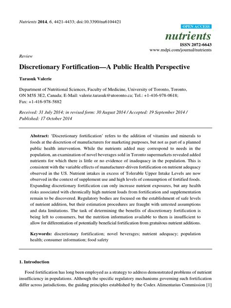 Discretionary fortification--a public health perspective