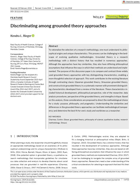 Discriminating among grounded theory approaches - Rieger