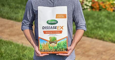 Disease ex. Scotts 37610 Disease-Ex Lawn Fertilizer, 10 lb 4-Pack. Add $ 116 74. current price $116.74. Scotts 37610 Disease-Ex Lawn Fertilizer, 10 lb 4-Pack. 1 3 out of 5 Stars. 1 reviews. BioAdvanced 701230A Effective Fungicide with Disease Prevention Fungus Control for Lawns, 10-Pound, Granules. 