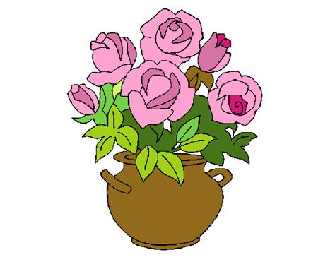 Disegno vaso di fiori colorato {hyxkg}
