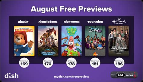 Dish free previews august 2023. by PudzMom. August Free Previews. Hallmark Movies & Mysteries is suppose to be a free preview this month. Its not showing in my guide and if I just go to the channel it says … 