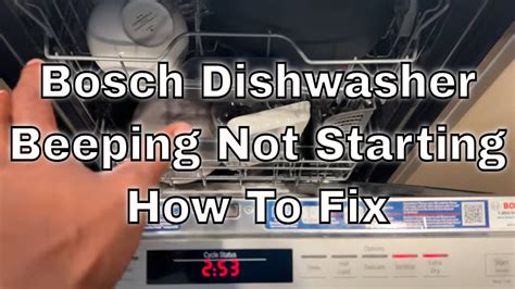 Dishwasher beeping and not starting. Unplug the dishwasher and plug in another appliance, like a lamp. If it doesn’t work either, there may be an electrical fault. However, if it does, you have narrowed down the problem to the dishwasher itself. Plug the dishwasher back in, make sure the door is fully closed, and try to restart the machine. 
