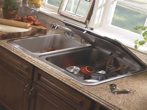 Dishwasher in the sink. Prepare the Drainage System. To plumb a kitchen sink with a dishwasher, you need to connect the drainage system properly. Start by removing the sink drain basket. Then, insert the dishwasher drain hose into the drain pipe or garbage disposal unit. Use plumber’s tape to secure the connection and prevent any leaks. 