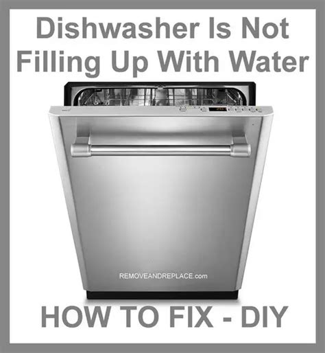 Dishwasher not filling with water. Open the door a little straight after the program stops. Make sure the dishwasher is fully loaded (more plates means more thermal mass, which retains heat and aids drying ability). Load cups, glasses, pots, bowls or mugs with deep recesses on an angle so water can drain out rather than accumulate. 