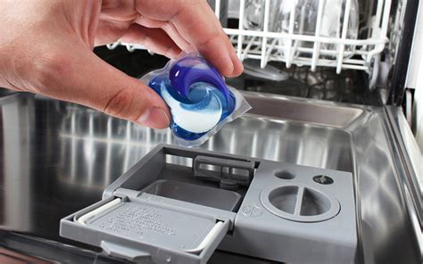 Dishwasher pod. Place the Dishwasher Detergent Pod. Once you have loaded the dishes and chosen the desired cycle, it’s time to place the dishwasher detergent pod. Locate the detergent dispenser, which is typically located on the dishwasher’s door or in the main wash compartment. Remove a single pod from its packaging and place it … 