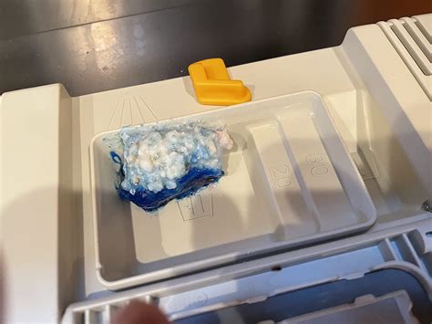 Dishwasher pod not dissolving. Close the box or inner sleeve to keep them dry between dishwasher cycles. Moisture can reduce the efficacy of the detergent, and cause the film or the detergent to dissolve too soon. If the pods ... 