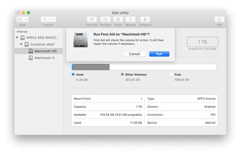 Disk First Aid Mac OS Disk Repair Utility