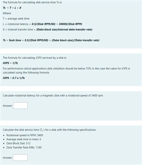 Disk service time formula.  In an era of ever-increasing data demands, masterin...