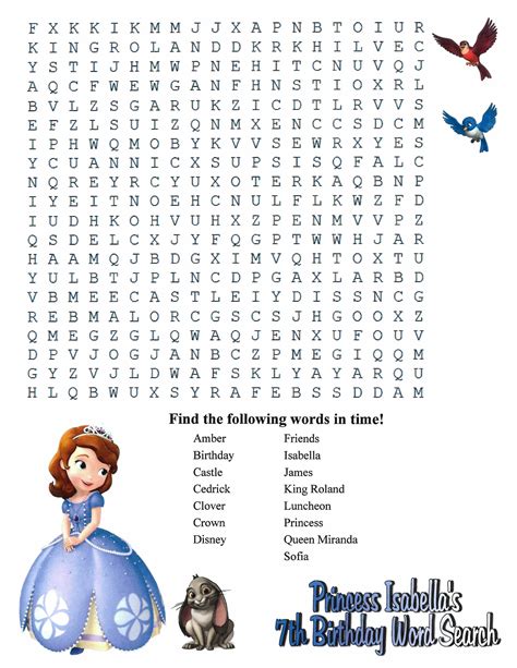 Disney Princess Word Search Printable