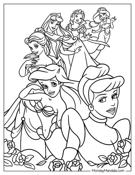 Disney Princesses Free Printable coloring page Download, Print or