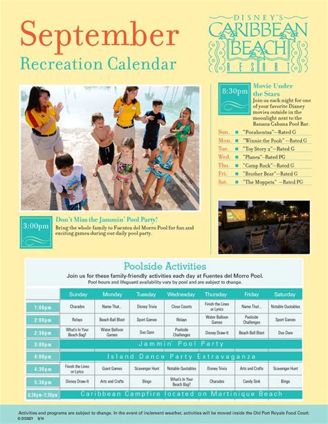 Disney Recreation Calendar