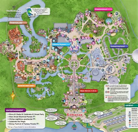 Disney florida map. Walt Disney World Resort ®. Map of all roads, trails and points of interest at Walt Disney World in the style of a National Park map. Transportation map of Disney buses, trains, boats, monorails … 