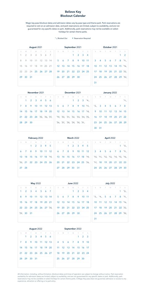 Disneyland Believe Key Calendar