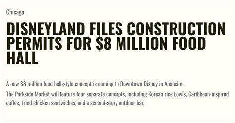 Disneyland files construction permits for $8 million food hall