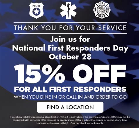 Disneyland first responder discount. Magnolia Grace Ranch: First responder grooms or brides can get 5% off wedding day bookings at the Magnolia Grace Ranch in Texas. Call (214) 560-4222 for more details ( source ). Virginia’s House: Virginia’s House in Arizona offers discounts on wedding packages and venues to first responders. 