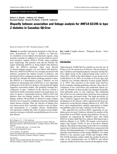 Disparity between association and linkage analysis for HNF1A …