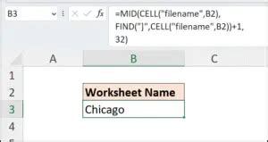 Display the Sheet Name in a Cell Excel Formula Computergaga