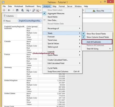 Displaying Only Selected Totals Tableau Software