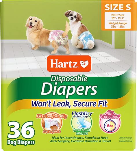 Disposable Dog Diapers with FlashDry Gel Technology - S, 36 …