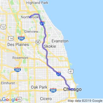 Distance Between Northbrook, IL to Chicago, IL