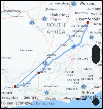 Distance Between Rayton and Bloemfontein