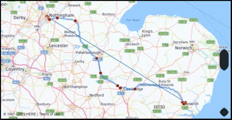 Distance Ipswich - Margate routecalculator.co.uk