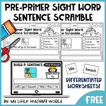 Distance Learning Sight Word Sentence Scramble Free Powerpoint