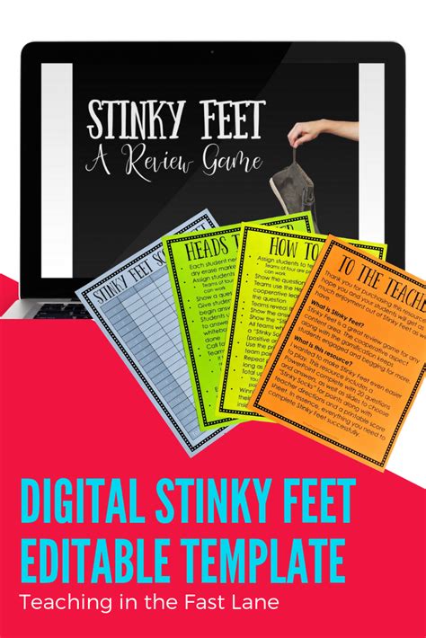 Distance Learning Stinky Feet Review Game Editable Template Teaching