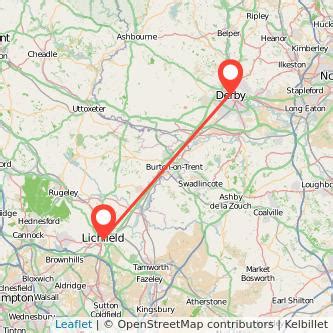 Distance Lichfield - Derby routecalculator.co.uk