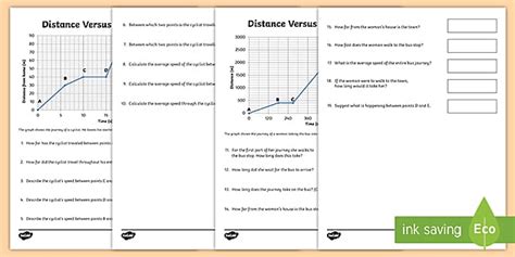 Distance Time Graph Worksheet Activity Graphing Twinkl Worksheets