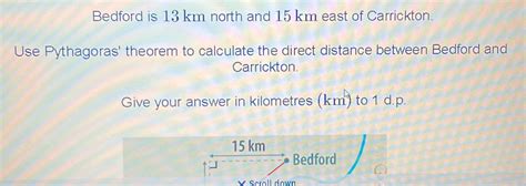 Distance between Bedford and Carrollton