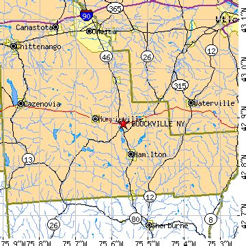 Distance between Bouckville, NY and Hamilton, NY