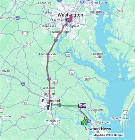 Distance between Fredericksburg, VA and Fairfax, VA