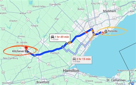 Distance between Kitchener, ON and Thunder Bay, ON