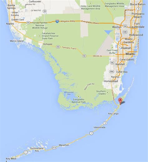 Distance between Miami, FL and Key Largo, FL